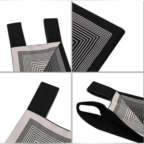 Satchel featuring a unique line design that's woven into the fabric. - Picture 5 of 5